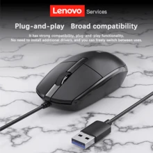 Lenovo M280 Wired Silent Mouse - Ergonomic Design, Plug And Play USB, Ambidextrous, Durable Plastic Material, Suitable For Office, Home, Business, Laptop, Fashionable Mouse Design, Smooth Surface Mouse - Black - View 1