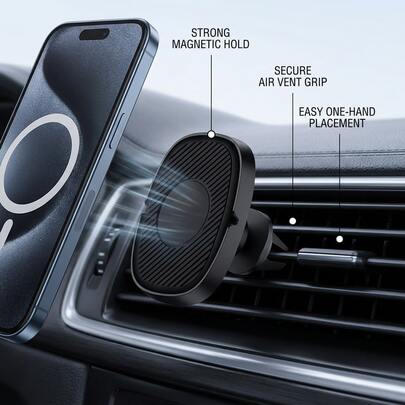 Magnetic Car Air Vent Phone Holder, Stable Anti-Shake Navigation Dedicated, Strong Magnetic Adsorption Universal, Convenient Installation Slouchy Car Phone Stand