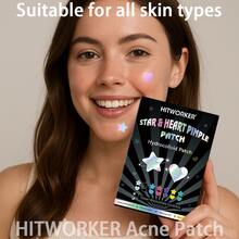 504片/盒 星形和心形水胶体祛痘贴，不含酒精，无香精，温和不刺激，有效遮盖痘痘，蕴含水杨酸和茶树油，是馈赠佳品。 - 彩色 - 查看 4