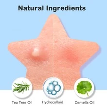 504片/盒 星形和心形水胶体祛痘贴，不含酒精，无香精，温和不刺激，有效遮盖痘痘，蕴含水杨酸和茶树油，是馈赠佳品。 - 彩色 - 查看 6