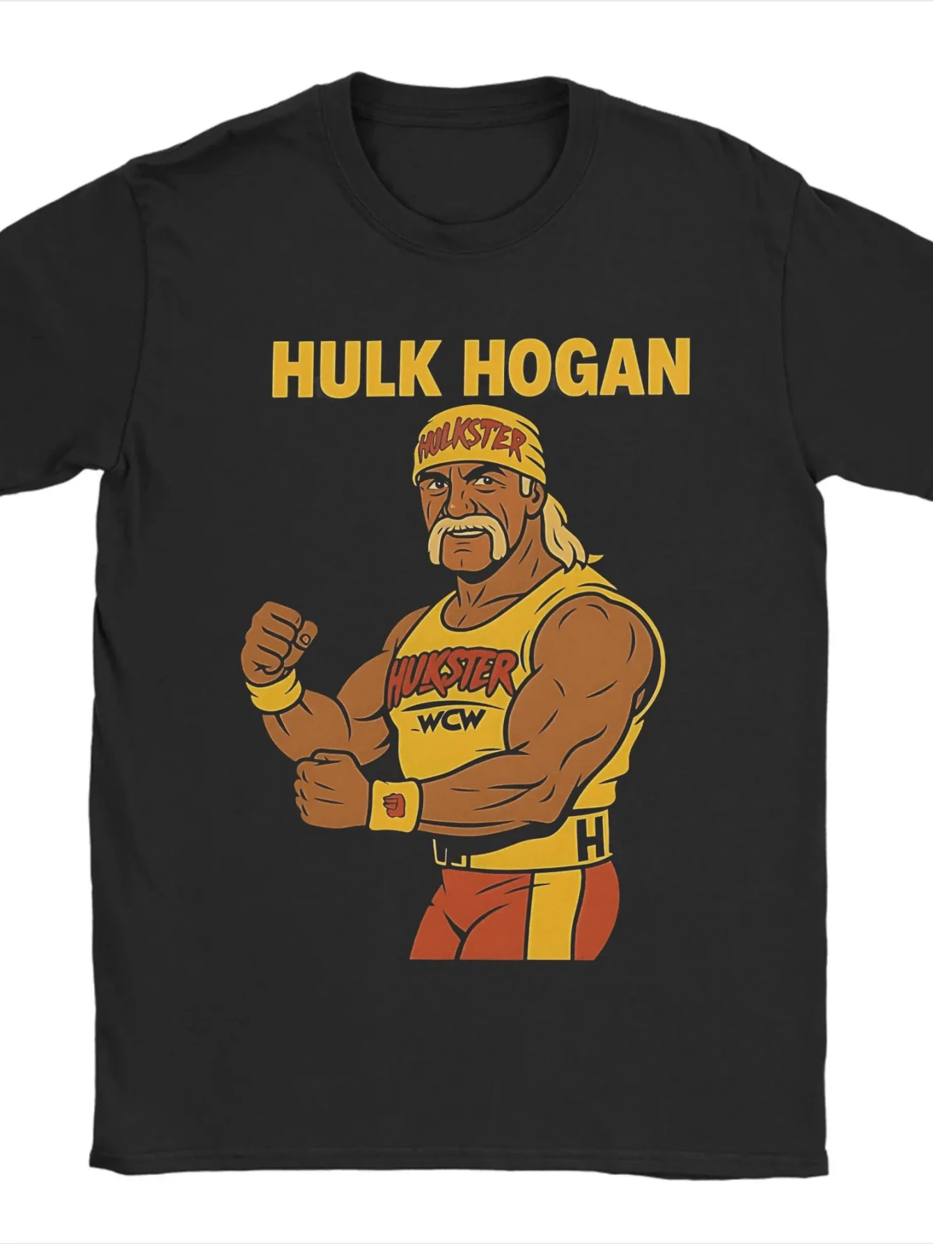 -Shirt Hogan Hulkamania Awesome 100% Cotton Tee Shirt Short Sleeve T Shirt O Neck Clothes Printed - 黑色9 - 查看 1