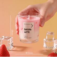 冰抹茶拿铁香氛蜡烛，冰抹茶香氛蜡烛，采用大豆蜡和凝胶蜡制成，冰块形状 - 绿茶和香草（冰抹茶拿铁） - 彩色 - 查看 20