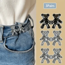Bear Design Waist Cincher, Denim Waist Adjuster Buckle, Pants Waist Reducer Clips - Multicolor - View 15