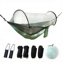 3-In-1 Double Camping Hammock With Mosquito Net & Sunshade, Durable And Portable, Suitable For Hiking, Patio Adventure, Garden Relaxation - Durable And Lightweight Design, Suitable For Camping, Backpacking, Wilderness Travel, Hiking, And Parks, Includes Straps, Carabiners, And Premium Carrying Bag - Suitable For Backyards, Patios, And Camping - Easy To Assemble, Heavy-Duty Nylon Fabric, Easy To Install, Compatible With Sturdy Frames, Camping Equipment, And Accessories. - 彩色 - 查看 17