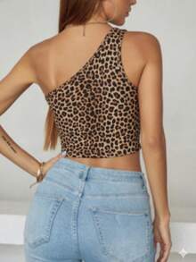 Top Mula Manca One Shoulder Only PROMOTION - Preto e Onça - 查看 5