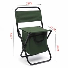Silla Plegable Con Bolsa Para Camping Pesca Playa Picnic Exteriores y Actividades - Verde militar - Ver 2