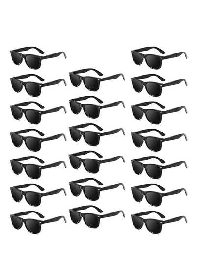 20pcs Classic Black Square Retro Party Eyeglasses, Durable & Lightweight, Suitable For Beach, Pool, Wedding, Summer Events & Small Party Favors