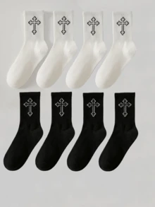 1/2/4/5/8/10/20 đôi [Phụ kiện thể thao thiết yếu] Tất thể thao nam cao đến bắp chân | Thoáng khí & thấm hút mồ hôi | Độ đàn hồi cao | Thiết kế sọc nhiều màu | Thoải mái không thể thiếu | Ưu đãi có thời hạn, Phù hợp với trang phục hàng ngày, Mùa thu - Nhiều màu - Xem 21