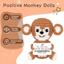 1pc Handmade Crocheted Desktop Decor Figurine, Cute Animal & Plant Design, Handmade Plush Doll, Ideal Birthday/Friendship Gift For Best Friend, Sister, Mom, Grandma, Coworker, Family, Him/Her, Keychain, Positive Emotion Support, Party, Valentine's Day, Mother's Day, Thanksgiving, Plush Doll, Room Decor, Small Gift, Souvenir - Multicolor - View 10