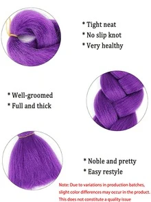 Lumi编织假发，猎人恶魔假发，预编紫色编织合成假发，适合编发、角色扮演、圣诞节服装、角色扮演游戏、节日派对、圣诞节、新年、动漫角色扮演、派对服装 - 彩色 - 查看 9