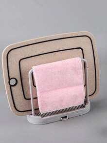 2pcs Kitchen Towel Rack With Drain Tray - Countertop Organizer For Dish Cloths, Sponges & Scrubbers - Multicolor - View 4