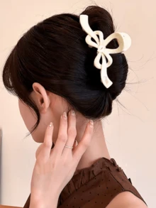 1pc Butterfly Clip, Large Size, High-End Feeling Hair Claw Suitable For Thick Hair, Autumn/Winter Hair Clips Hair Jaw Clip Hair Clamps Hair Clutch Hair Catcher Clip, Claw Clip Fall Hair Accessories For Women Bows For Vacation Outfits Woman - Tortoiseshell - View 10