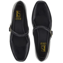 Loris Shoes Oficial Women's Retro Shoe, Mary Jane Style, Low Block Heel, Comfortable Patent Leather, 6484 - 合成黑 - 查看 5