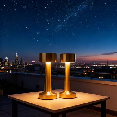 1个金属便携式台灯，带触摸调光和USB充电功能，3级亮度可调，持久耐用，现代便携，氛围灯，高品质INS风格床头灯，内置电池，无线便携，适用于卧室、酒吧、餐厅、书房、办公室、咖啡馆等场所，创意生日/斋月礼物。