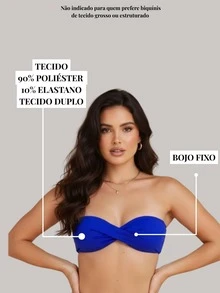 Twisted Strapless Bikini Top With Padded Cups, Made Of Polyester Microfiber. - Màu vàng - Xem 6