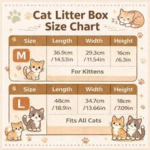 Large Cat Litter Box ,Semi-Enclosed With  Open  Structure, High Sides  & Splash Proof, Durable Double-Layer Cat Toilet With Wide Filtering Step, Easy To Assemble And Clean, Three Colors & Two Sizes To Choose,Includes Free  Scoop, Comfortable For Active And Large Cats,Ideal For Everyday Home Use. - M - View 11