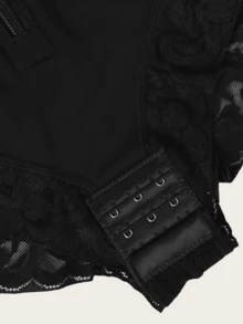 女士塑身衣 1 件装 收腹塑形 拉链开胸连体衣 - 黑色 - 查看 6