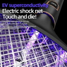 1pc Electric Mosquito Swatter, Rechargeable Household Mosquito Killer, Mosquito Trap & Repellent, Anti-Accidental Touch, LED Smart Display To Monitor Power Status, Comes With Stand For Indoor/Outdoor Use - Home, Bedroom, Kitchen, Office, Patio - Multicolor - View 5