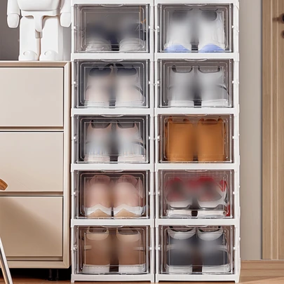Estantería plegable para zapatos con cubierta, sin necesidad de montaje, adecuada para inquilinos, entusiastas de las zapatillas, mueble de almacenamiento universal para zapatos para dormitorio, dormitorio, sala de estar, entrada