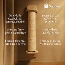 Arranhador Vertical para Gatos Sisal Natural Protege Sofás e Afia Garras - Tamanho Único - Visão 3