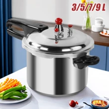 3/5/7/9 Litre Home Dual Handle Aluminum Pressure Cooker Kitchen Catering Cookware, Multifunctional Pressure Cooker Compatible With Induction Cookers And Gas Stoves - Silver - View 14