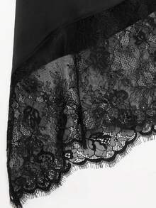 DEEKA Women's Lace Patchwork Halter Neck Casual Blouse, Fashionable & Versatile, Spring/Summer - Black 1 - View 7