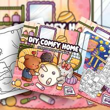 40-200g Livro de Colorir Fofo de Montagem de Móveis DIY, Livro de Colorir de Papel Macio, Estilo de Cura Quente, Padrões Fofos de Montagem de Móveis para Animais de Estimação, Esquema de Cores Marrom-Amarelo, Inclui Detalhes da Chave de Fenda, Colorir para Alívio do Estresse, Adequado para Artigos de Papelaria, Suprimentos Escolares, Presente Perfeito para Meninas, Temporada de Casamento, Dia das Mães - Faça você mesmo uma casa aconchegante - Visão 2