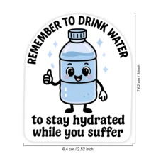 1张“难受时记得喝水”贴纸，可爱水瓶笔记本电脑贴纸，保持水分提醒乙烯基贴纸，自我关爱礼物，防水可撕贴水瓶贴纸，温馨提醒保温杯贴纸，热门心理健康笔记本贴纸，送给压力大的女孩的完美礼物 - S1834 - 查看 2