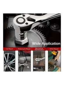 94-Piece Socket Wrench Set In Tool Case Ratchet Wrench With Reversible Ratchet Including Flexible Extensions, Universal Joints And Push Handles - Black - View 3