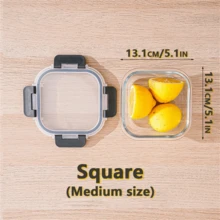 多尺寸玻璃食品储存容器，带盖，适用于备餐、食品储藏、厨房午餐储存，防漏、密封玻璃便当盒，可用于微波炉、烤箱、冰箱和洗碗机 - 彩色 - 查看 18