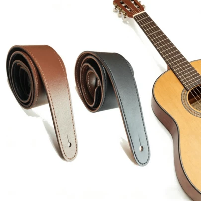 Pasek do gitary (1 szt./2 szt.), pasek do instrumentu, dwustronny, skórzany, jako dekoracja instrumentu gitarowego, minimalistyczny styl, odpowiedni dla miłośników muzyki i gitarzystów, idealny prezent dla przyjaciół