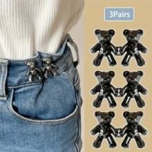 Bear Design Waist Cincher, Denim Waist Adjuster Buckle, Pants Waist Reducer Clips - Multicolor - View 14