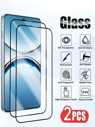 [2 Paquetes] Protector de pantalla de vidrio templado de alta definición con impresión de serigrafía, compatible con teléfonos Transsion, HOT 50 PRO, Note 30, Smart HD 2021 y Spark 30 4G. Vidrio templado de alta definición 9H con marco serigrafiado, a prueba de explosiones, a prueba de caídas, a prueba de aceite, a prueba de agua y a prueba de huellas dactilares