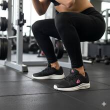 Women's Comfortable Athletic Shoes For The Gym - New Release - 黑色/粉紅色 - 查看 7