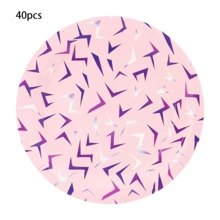 20个/40个/60个粉色和紫色派对餐盘 紫色韩流纸盘 甜点小吃派对餐盘套装 适用于紫色公主生日派对、婴儿派对、歌手明星主题派对用品 - 粉色 - 查看 8