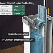 Mop And Bucket With Set, Hands Free Flat Floor Mop And Bucket, 60" Mop With 6 Reusable Microfiber Pads, Wet And Dry Use, Floor Cleaning System - A - 查看 6