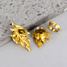 2件装新款朋克花朵耳扩耳钉 316不锈钢耳洞扩张器穿刺饰品 女士优雅耳环 情人节礼物 - round-2 - 查看 7