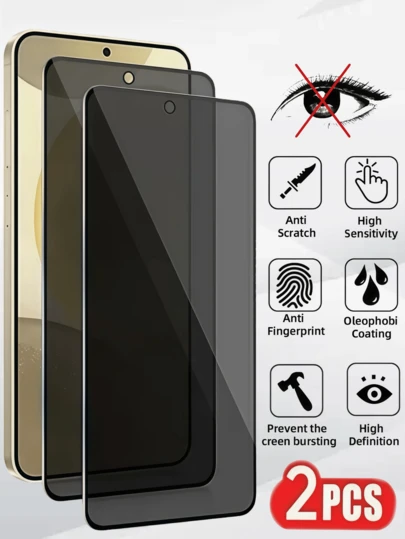 [2 opakowania] Ochraniacz ekranu ze szkła hartowanego z funkcją prywatności, kompatybilny z telefonami /Honor, w tym Mate 60, Nova Y60, P40 Lite, Honor 400, Edge 50 NEO i Moto G60. Szkło hartowane z funkcją prywatności wykorzystuje technologię żaluzji, która zapobiega podglądaniu zawartości telefonu pod kątem 25°.