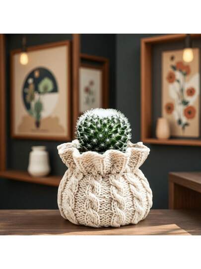 Knitted Sweater Texture Candle Making Mold - Easy Release, Reusable, Multi-Purpose For DIY Christmas Gifts, Home Decor, Wax/Resin/Plaster Craft, Rustic Style Planter & Candle Warmer Mold