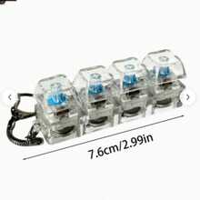 1pc Unique Keyboard Cap Finger Spinner Keychain - Mechanical Keyboard Shaped, Stress Relief, Unique Office Desk Toy And Small Gift - 4 Keys - Translucent White - View 4