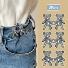 Bear Design Waist Cincher, Denim Waist Adjuster Buckle, Pants Waist Reducer Clips - Multicolor - View 17