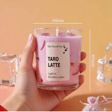 冰抹茶拿铁香氛蜡烛，冰抹茶香氛蜡烛，采用大豆蜡和凝胶蜡制成，冰块形状 - 绿茶和香草（冰抹茶拿铁） - 彩色 - 查看 19