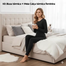 Women's Warm Thermal Blouse And Thermal Tights Set For Cold Weather - màu đen - Xem 3