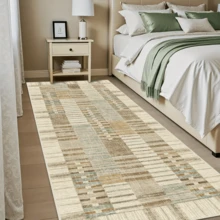 1pc American Vintage - Distressed Moroccan Abstract Line Geometric - Long Runner Rug, Bathroom, Kitchen, Entryway, Entrance, Hallway, Bedside, Living Room, Bedroom, All Season Soft Machine Washable Mat, Home Decor - Multicolor - View 7