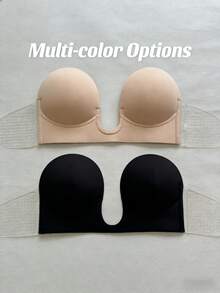2 Packs Underwear Women Nipple Stickers Invisible Self-Adhesive Strapless Bra Push Up Invisible Bra Pair With Backless Dresses And Formal Underwear - Multicolor - View 9