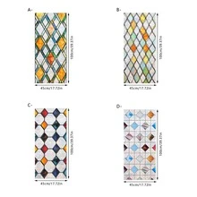 1/4pcs Colorful Glass Window Film. Static Cling Removable Waterproof PVC Material. Geometric Rhombus Pattern Design. Suitable For Bedroom And Home DIY Decor. - Multicolor - View 3