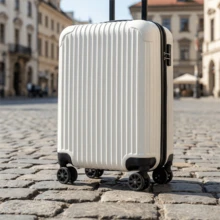 20英寸ABS硬壳登机箱，静音360°旋转轮，拼接设计增强耐用性和抗冲击性——商务旅行或休闲度假的最佳选择。杏色行李箱拉杆箱旅行箱旅行箱旅行包大容量带轮行李箱邮轮必备旅行必备假日必备度假必备 - 杏色 - 查看 7