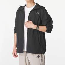 adidas MODERN TECH LIGHTWEIGHT JACKET 涼感運動休閒連帽拉鍊夾克 男款 - 黑色 - 查看 5