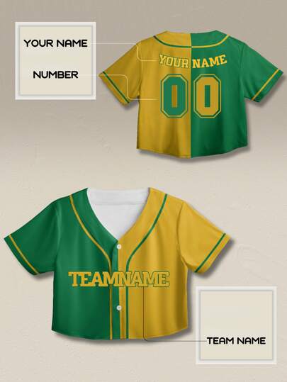 Personalized Women's Baseball Cropped Top, Ideal For Game Days And Other Occasions. Suitable For Sports, Casual Street Style, And Gatherings