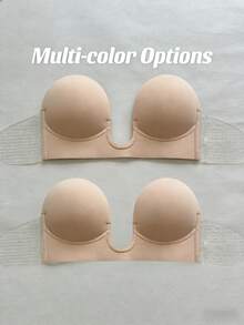 2 Packs Underwear Women Nipple Stickers Invisible Self-Adhesive Strapless Bra Push Up Invisible Bra Pair With Backless Dresses And Formal Underwear - Multicolor - View 11